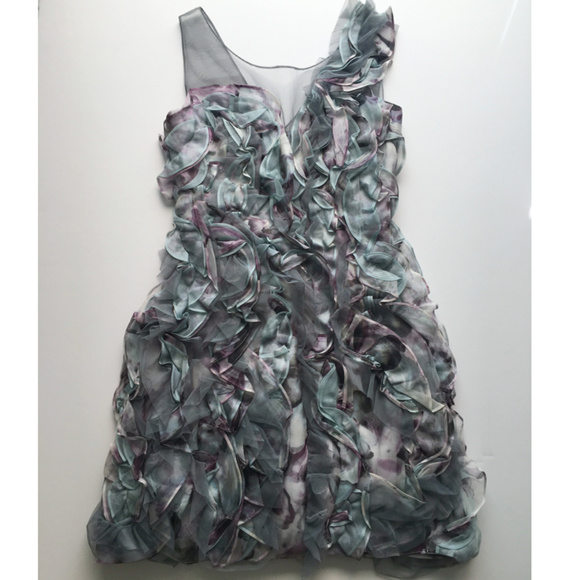 BCBGMAXAZRIA EVA Organza Ruffle Dress - Picture 2 of 8